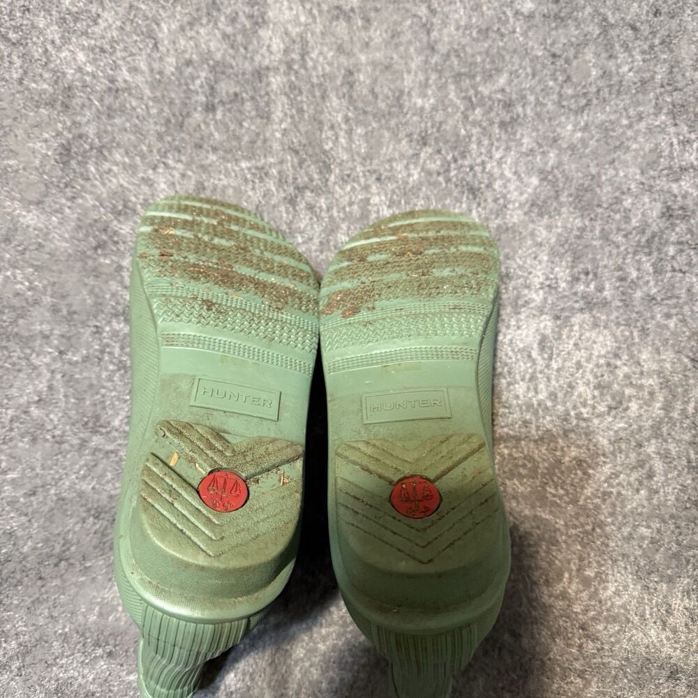 Hunter Womens Chelsea Rain Boots Size 6/7? Green Waterproof Rubber Elastic - Picture 11 of 11
